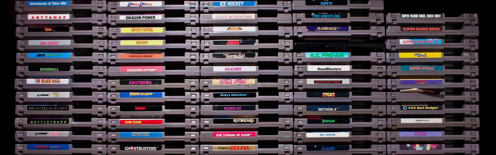 Coleção completa de cartuchos NES Cover