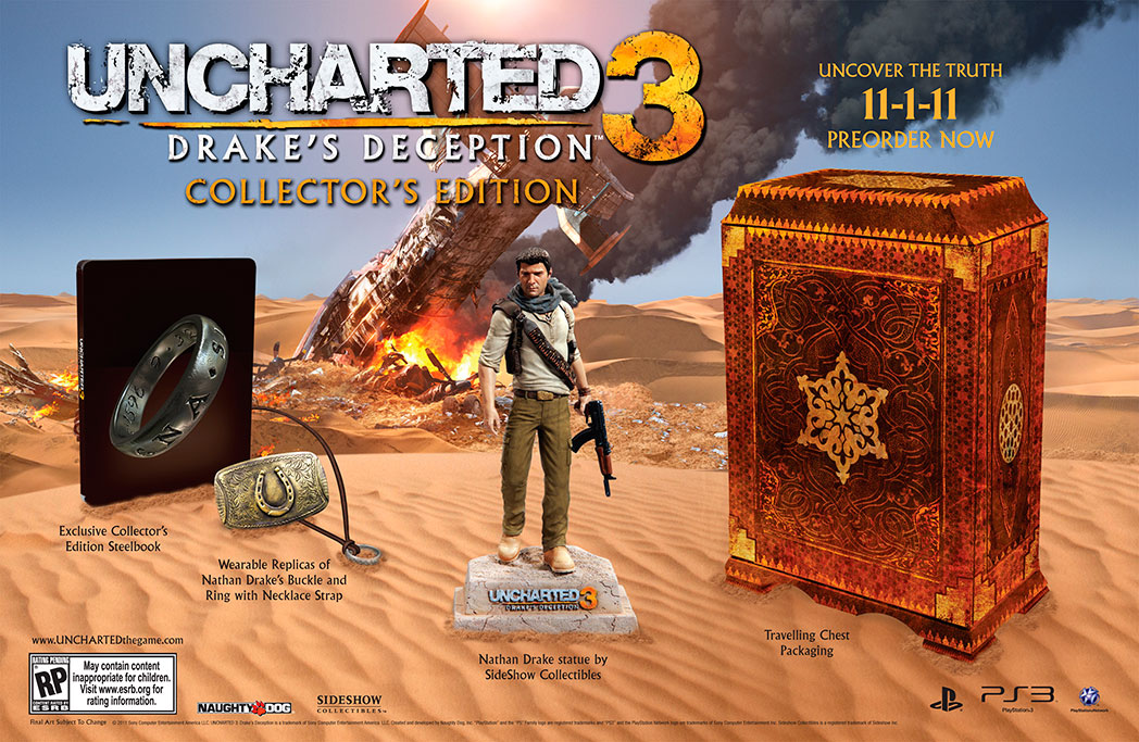 Uncharted 3: Drake's Deception celebra 10 anos; Naughty Dog compartilha  curiosidades dos bastidores - PSX Brasil